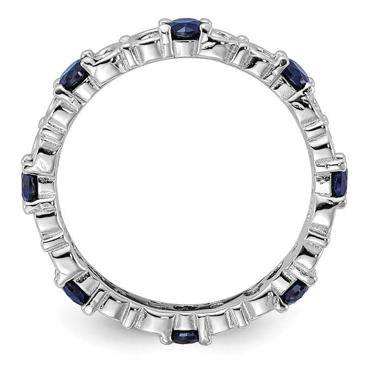 Sterling Silver Stackable Expressions Created Sapphire Ring