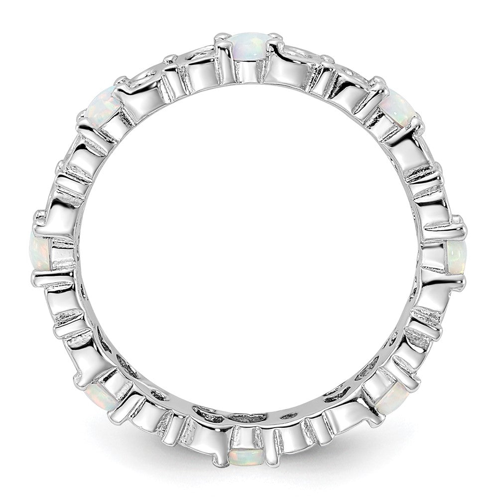 Sterling Silver Stackable Expressions Created Opal Ring