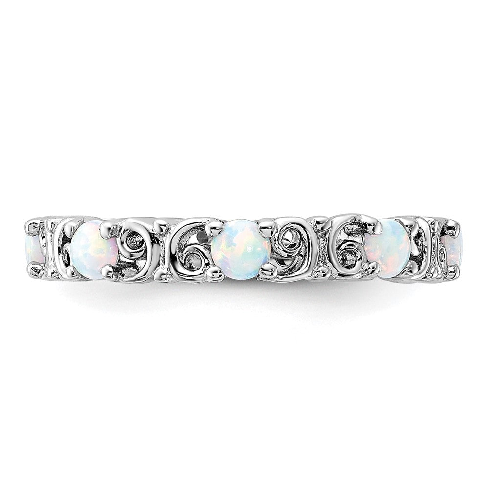 Sterling Silver Stackable Expressions Created Opal Ring