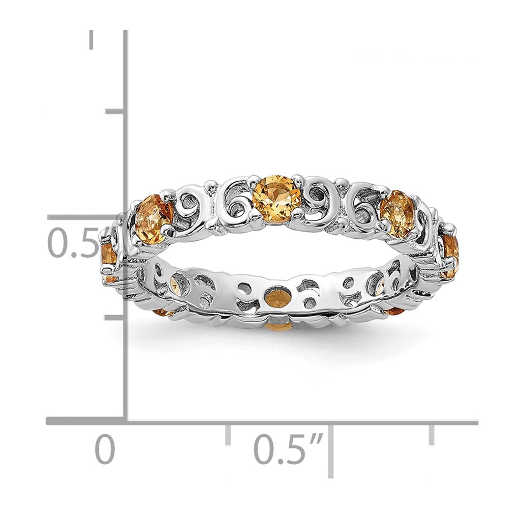 Sterling Silver Stackable Expressions Citrine Ring