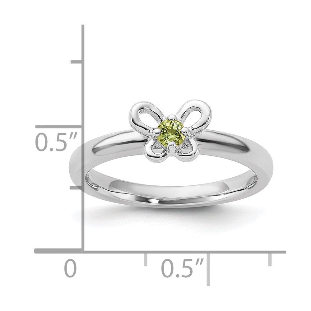 Sterling Silver Stackable Expressions Peridot Ring