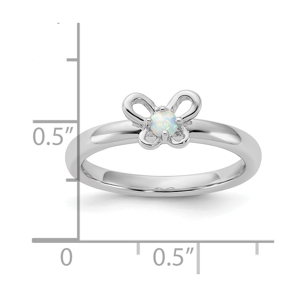 Sterling Silver Stackable Expressions Created Opal Ring