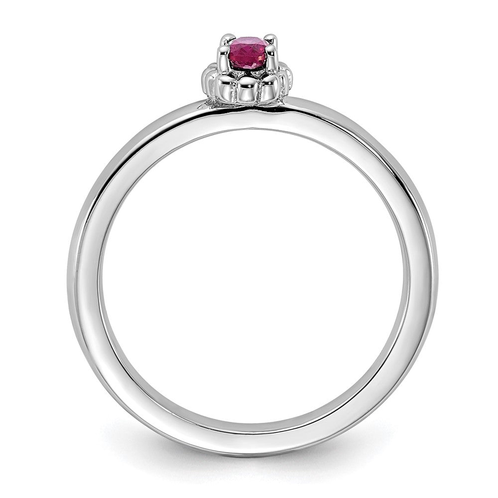 Sterling Silver Stackable Expressions Created Ruby Ring