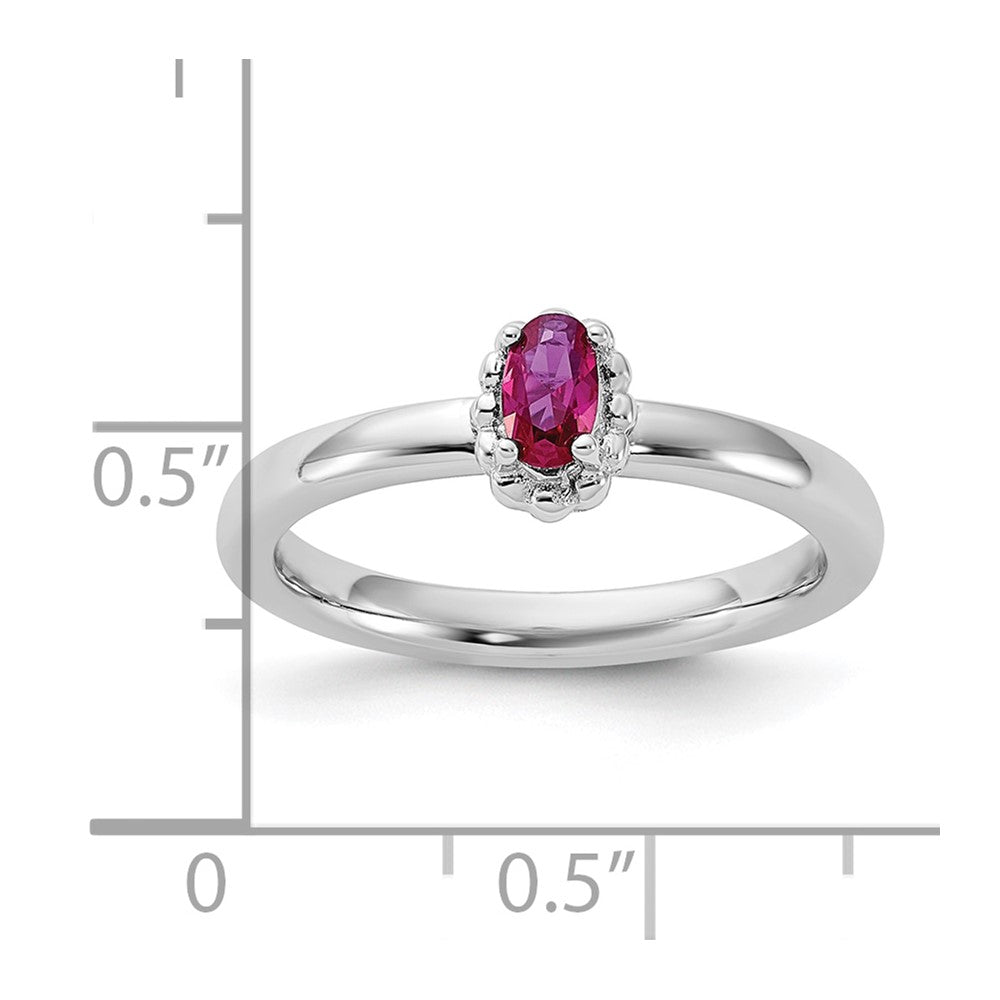Sterling Silver Stackable Expressions Created Ruby Ring