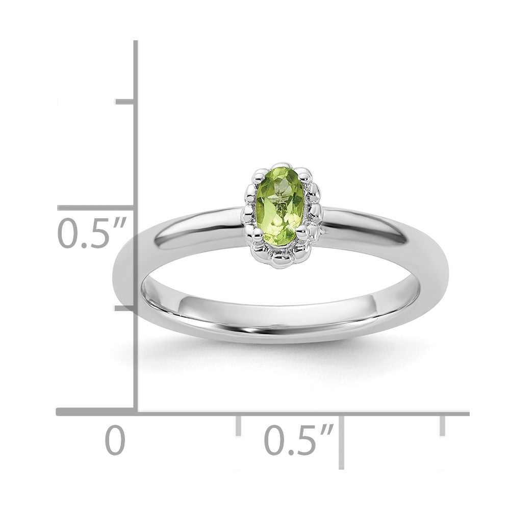 Sterling Silver Stackable Expressions Peridot Ring