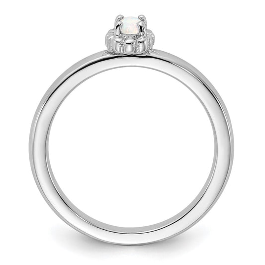 Sterling Silver Stackable Expressions Created Opal Ring