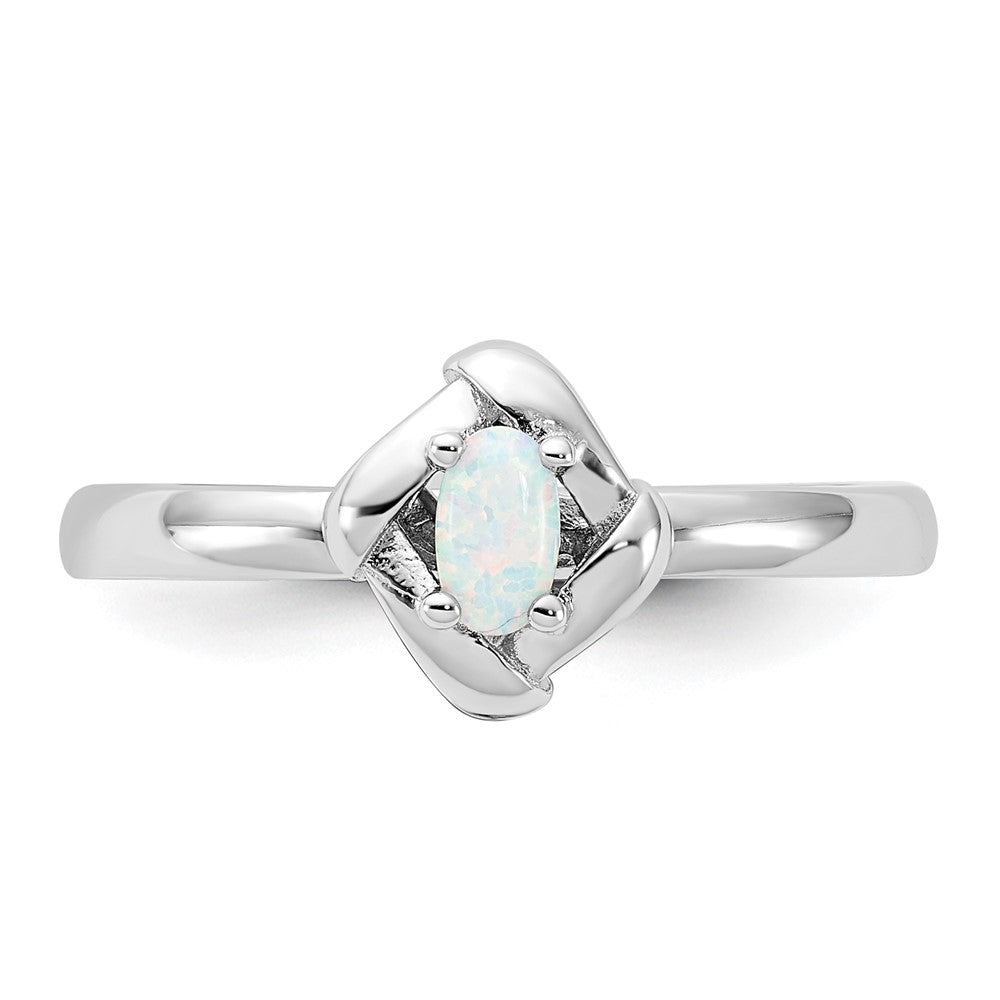 Sterling Silver Stackable Expressions Created Opal Ring