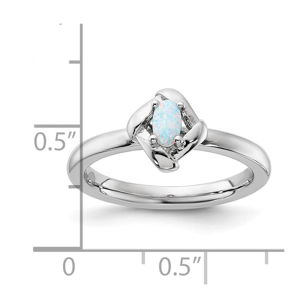 Sterling Silver Stackable Expressions Created Opal Ring