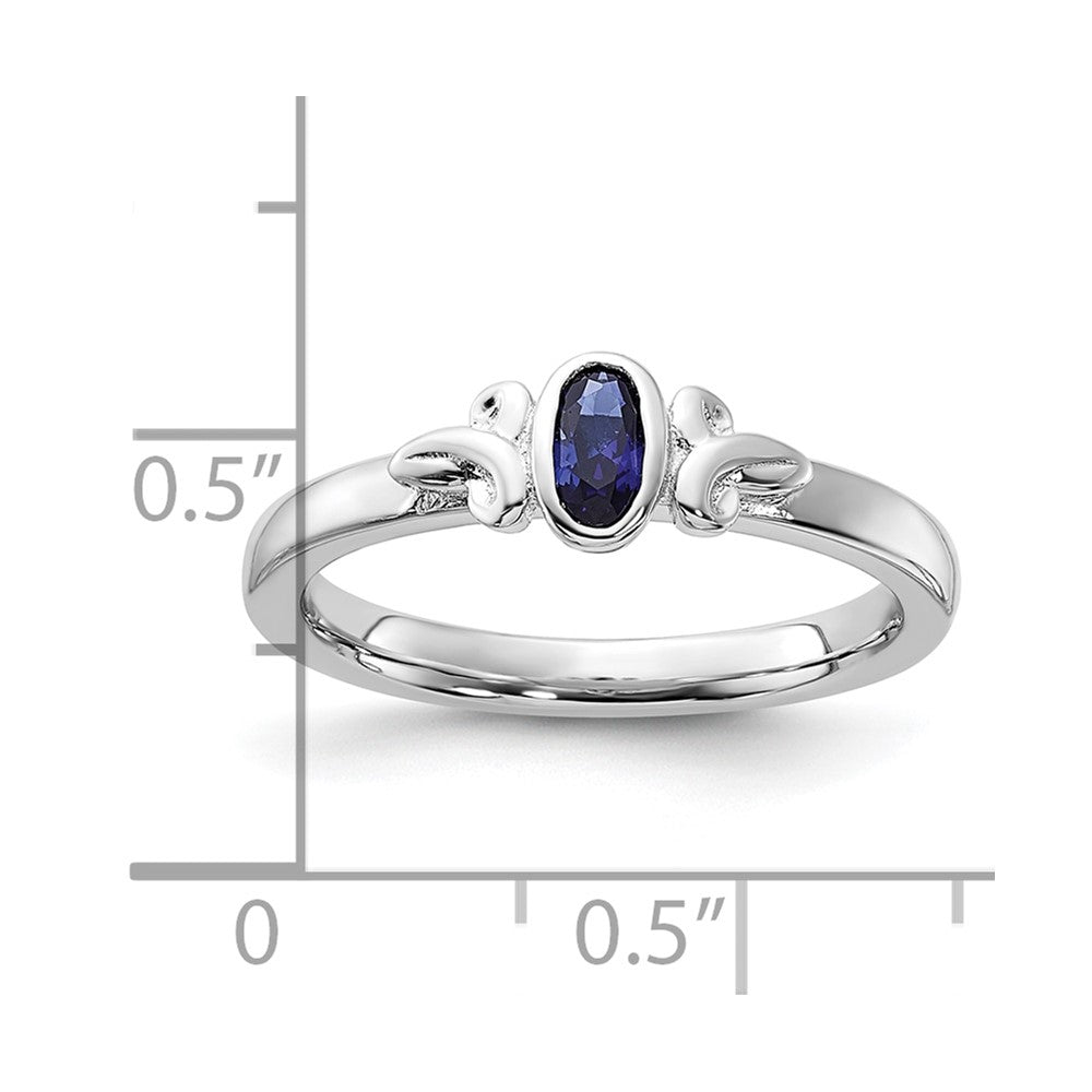 Sterling Silver Stackable Expressions Created Sapphire Ring
