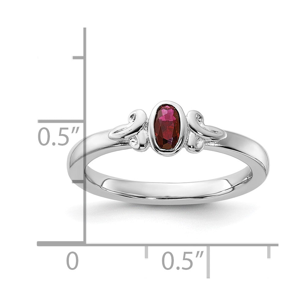 Sterling Silver Stackable Expressions Created Ruby Ring