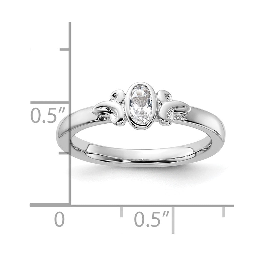 Sterling Silver Stackable Expressions Created White Sapphire Ring