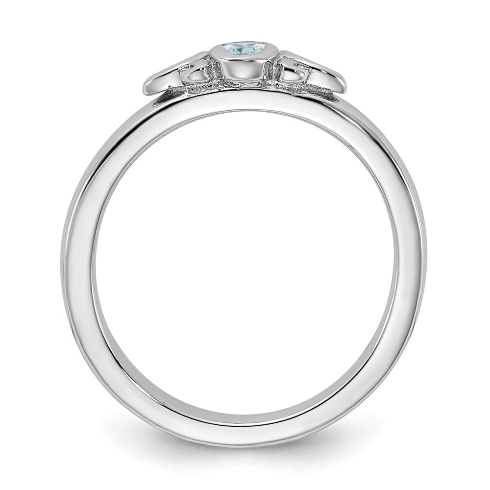 Sterling Silver Stackable Expressions Aquamarine Ring