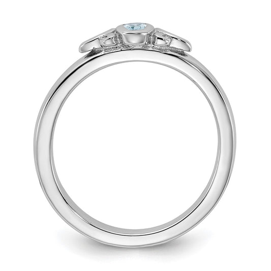 Sterling Silver Stackable Expressions Aquamarine Ring