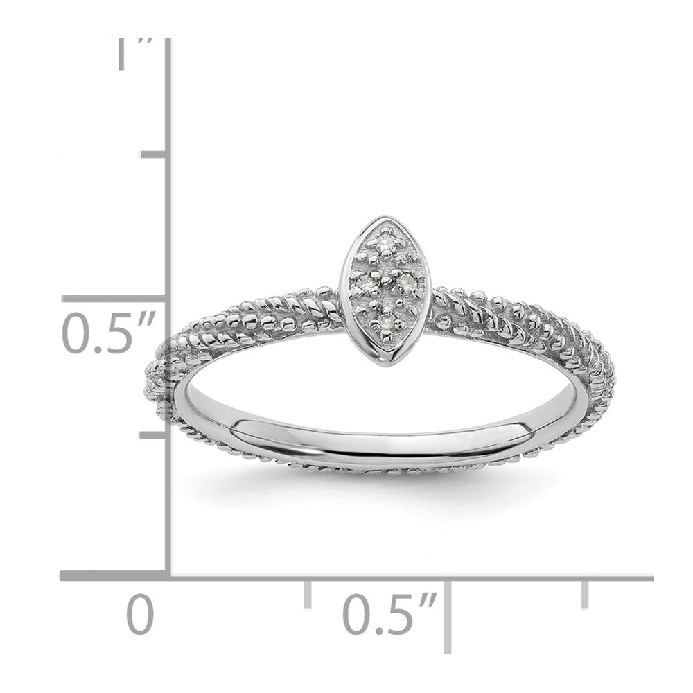Sterling Silver Diamond Stackable Expressions Textured Ring