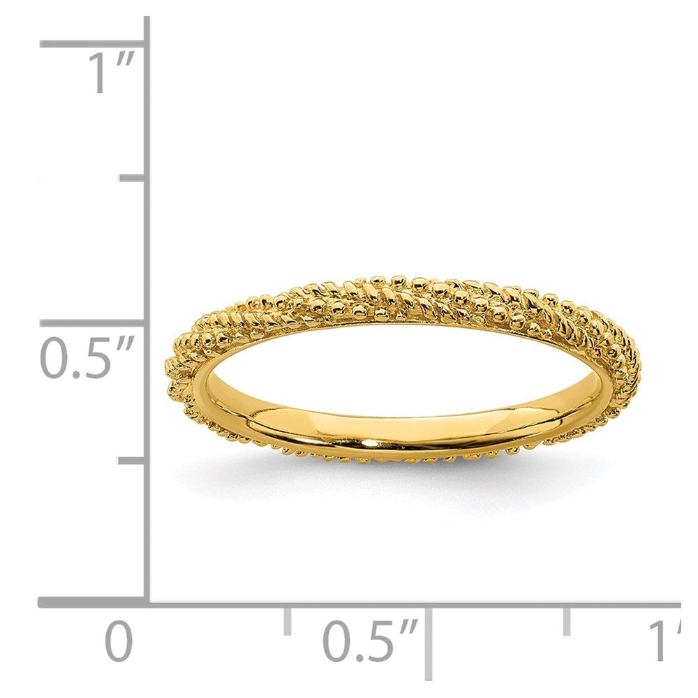 Sterling Silver Stackable Expressions Polished Gold-plated Ring