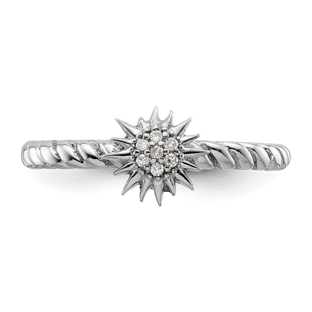 Sterling Silver Stackable Expressions Diamond Star Ring