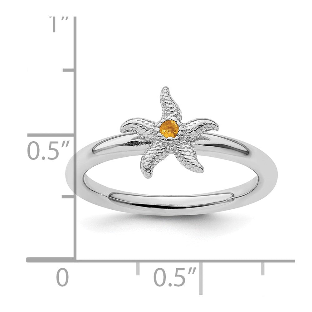 Sterling Silver Stackable Expressions Citrine Starfish Ring