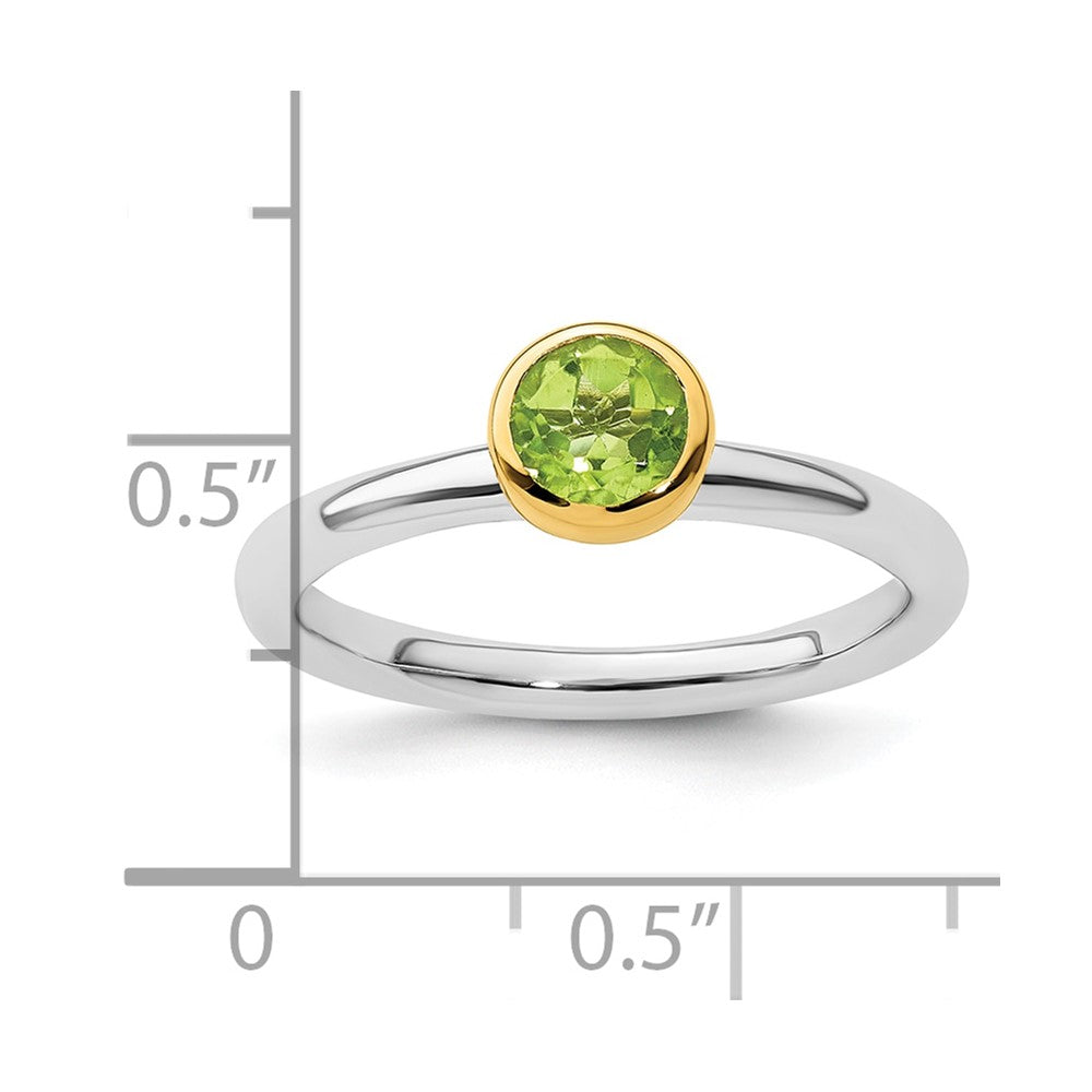 Sterling Silver Stackable Expressions w/Gold-plate Peridot Ring