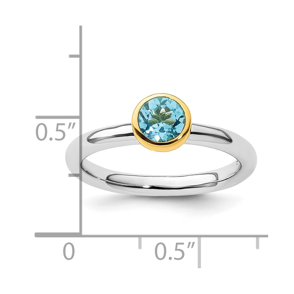 Sterling Silver Stackable Expressions w/Gold-plated Blue Topaz Ring