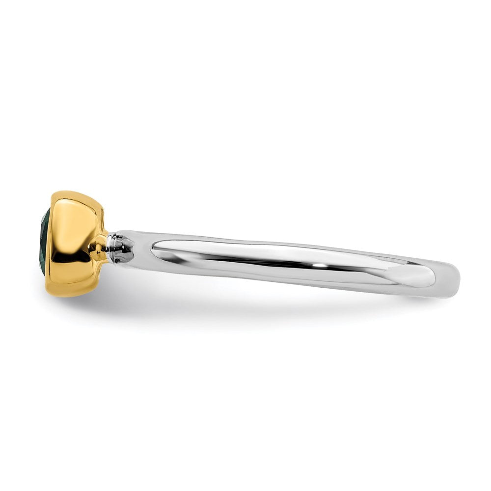 Sterling Silver Stackable Expressions w/Gold-plated Cr. Emerald Ring