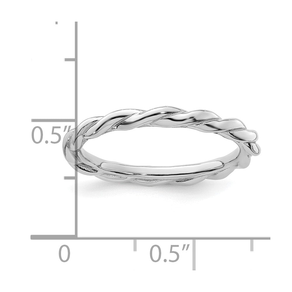Sterling Silver Stackable Expressions Rhodium Twist Ring