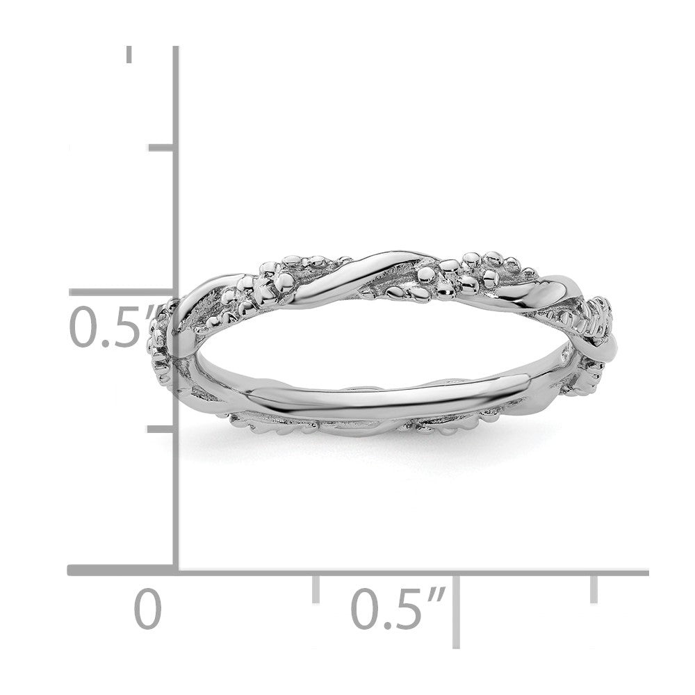 Sterling Silver Stackable Expressions Rhodium Twist Ring