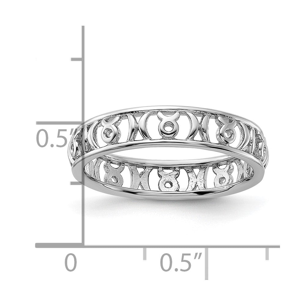 Sterling Silver Stackable Expressions Taurus Zodiac Ring