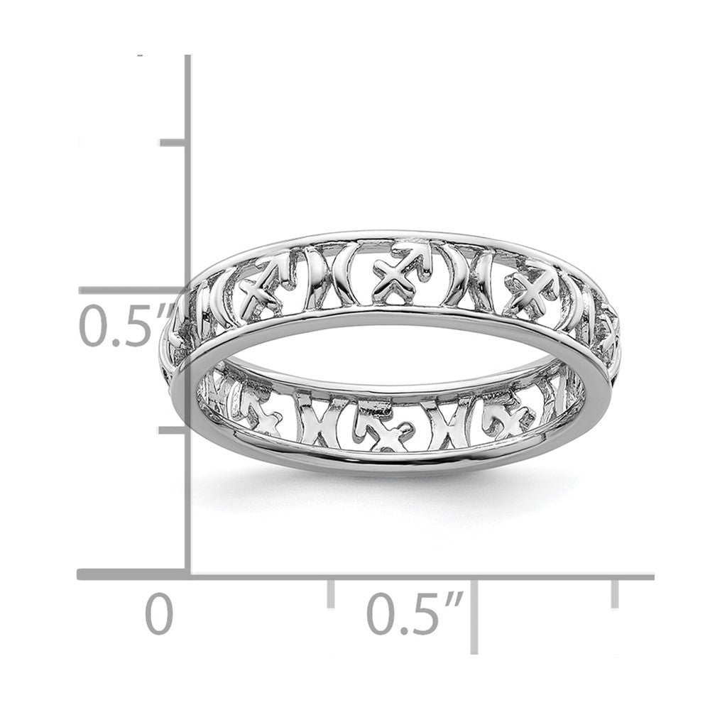 Sterling Silver Stackable Expressions Sagittarius Zodiac Ring