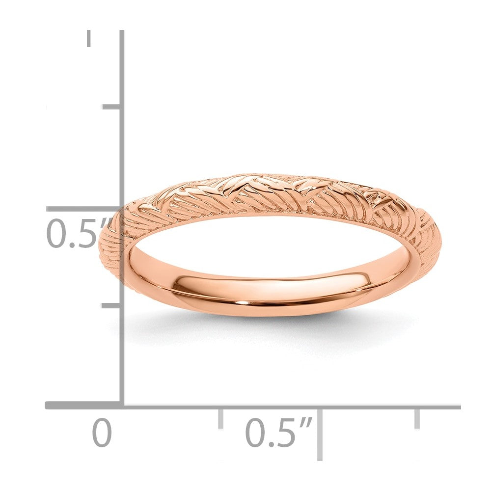 Sterling Silver Stackable Expressions Rose Gold-plated Polished Ring