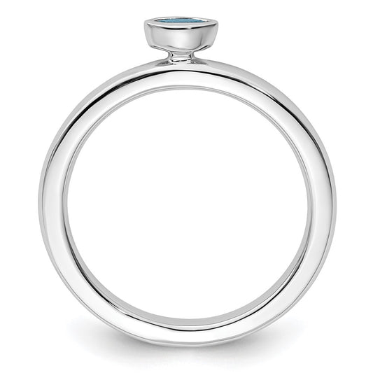 Sterling Silver Stackable Expressions Aquamarine Ring