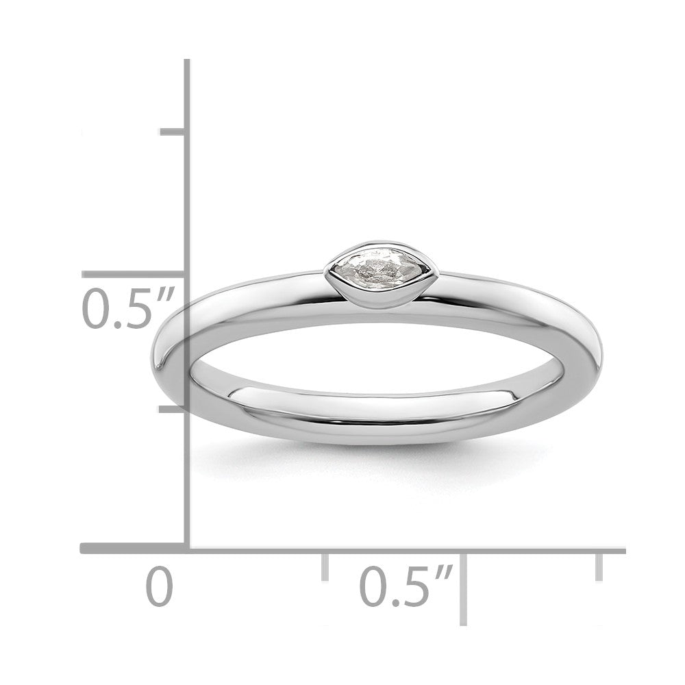 Sterling Silver Stackable Expressions White Topaz Ring