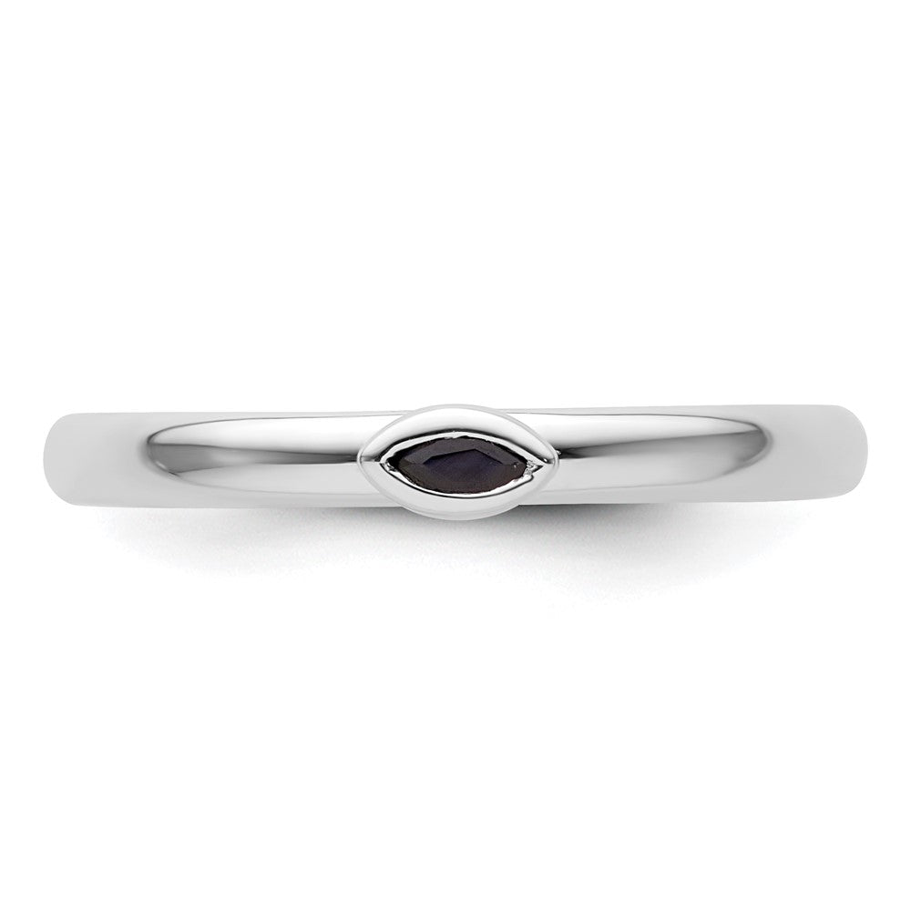 Sterling Silver Stackable Expressions Created Sapphire Ring