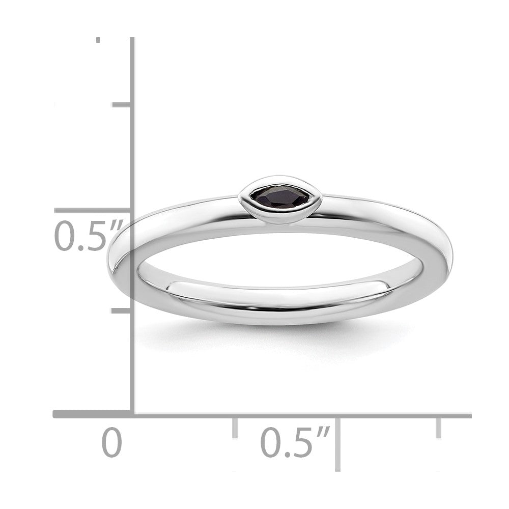 Sterling Silver Stackable Expressions Created Sapphire Ring