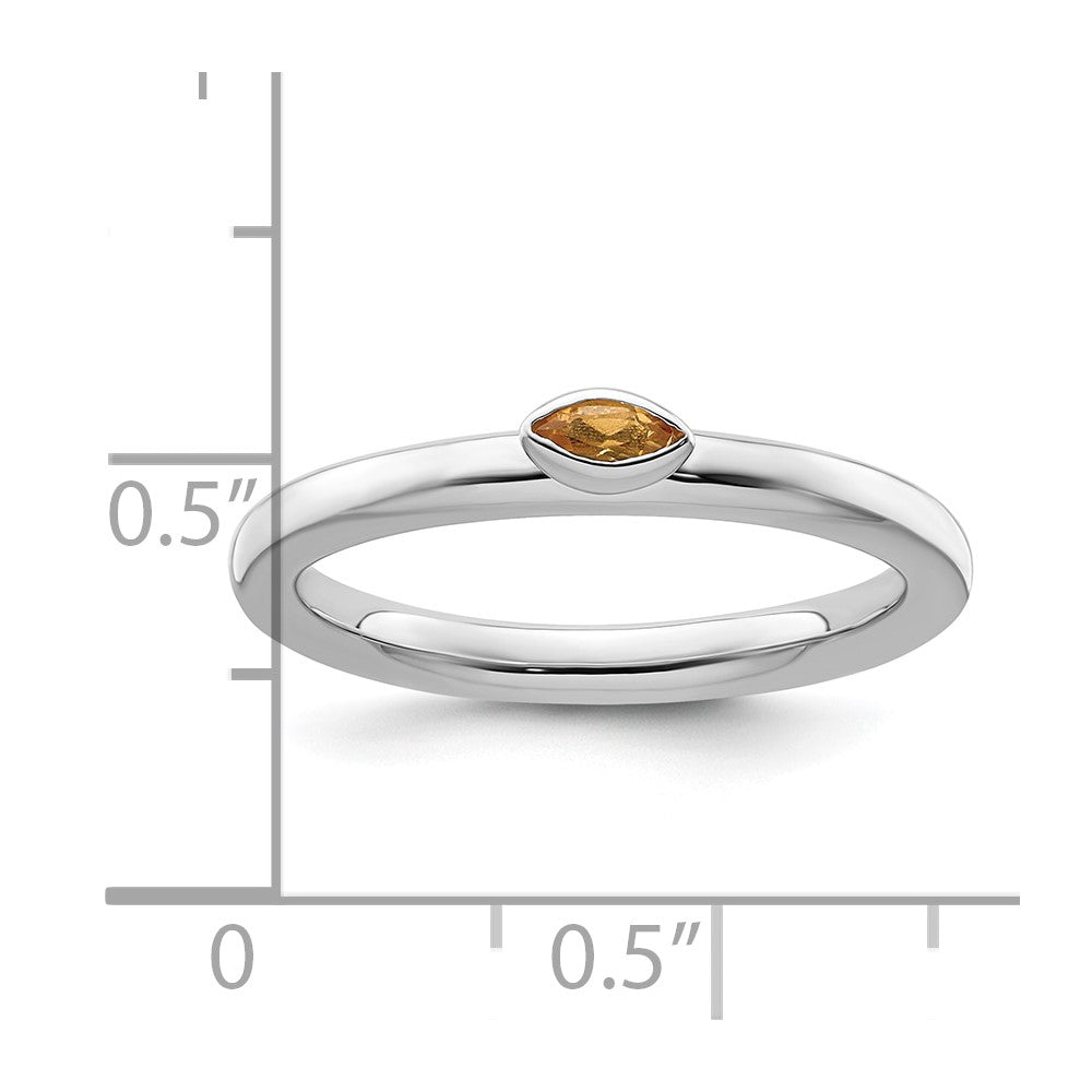 Sterling Silver Stackable Expressions Citrine Ring