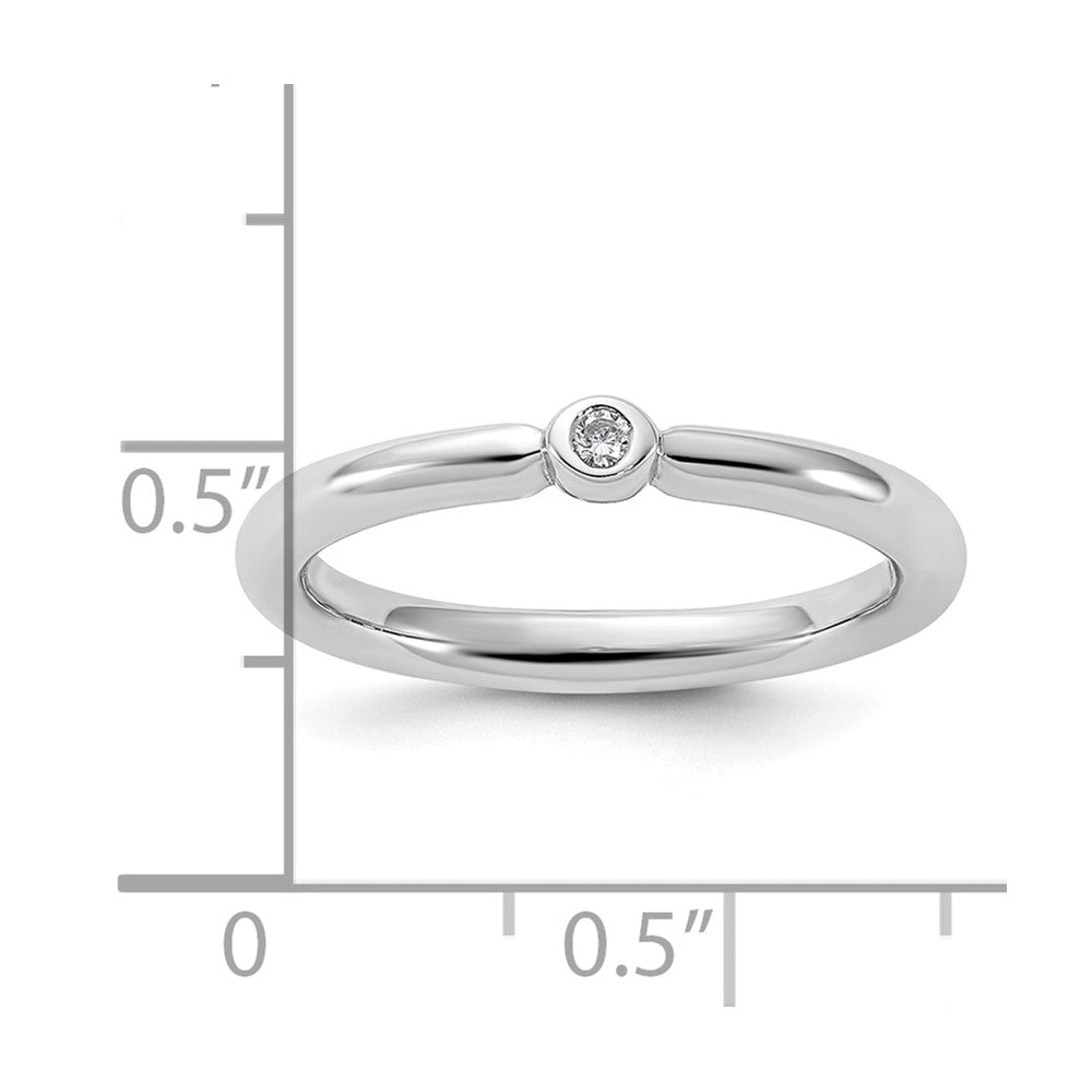 Sterling Silver Stackable Expressions Rhodium-plated CZ Ring
