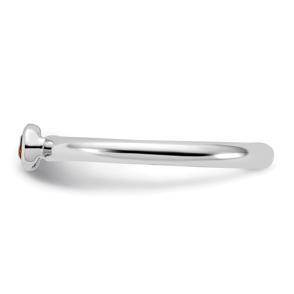 Sterling Silver Stackable Expressions Rhodium-plated Citrine Ring