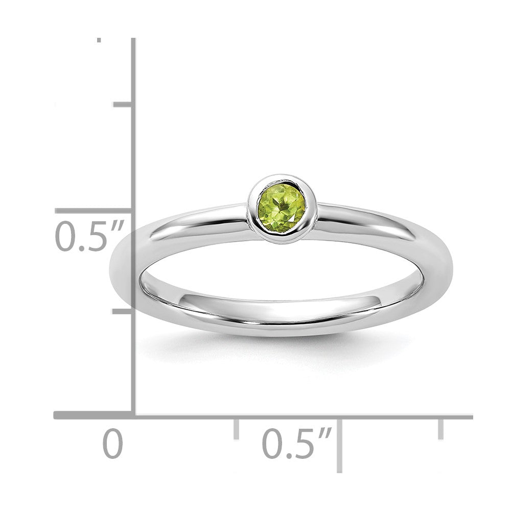 Sterling Silver Stackable Expressions Rhodium-plated Peridot Ring