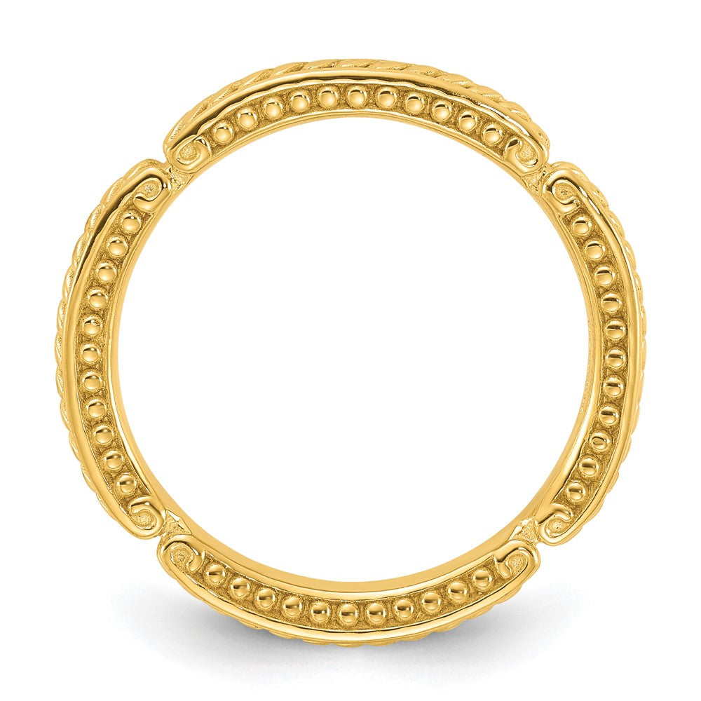 Sterling Silver Stackable Expressions Gold-plated Textured Ring