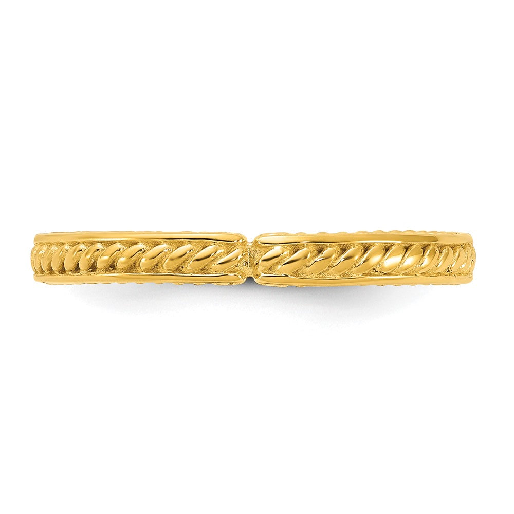 Sterling Silver Stackable Expressions Gold-plated Textured Ring