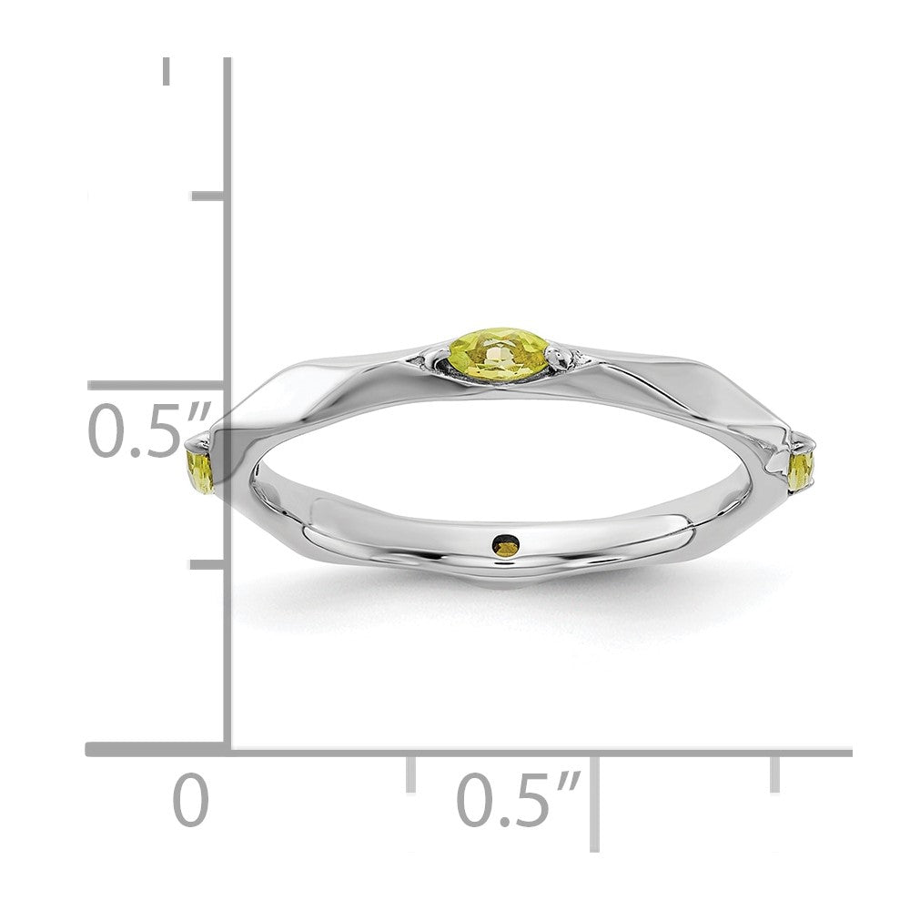 Sterling Silver Stackable Expressions Rhodium-plated Peridot Ring