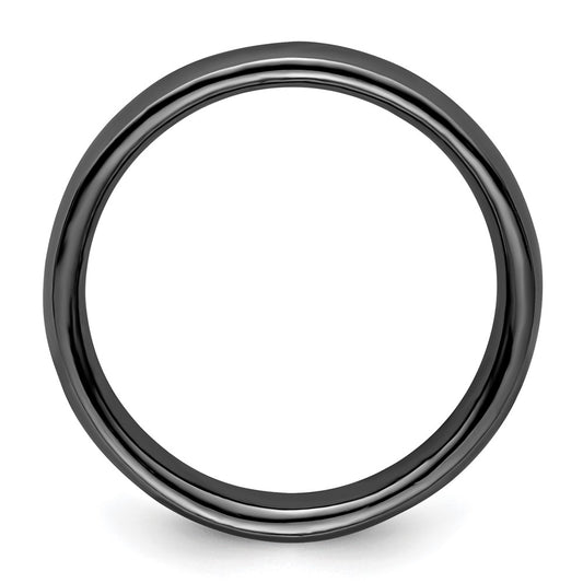 Sterling Silver Stackable Expressions Black-plated Polished Ring