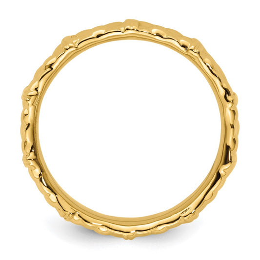 Sterling Silver Stackable Expressions Gold-plated Ring