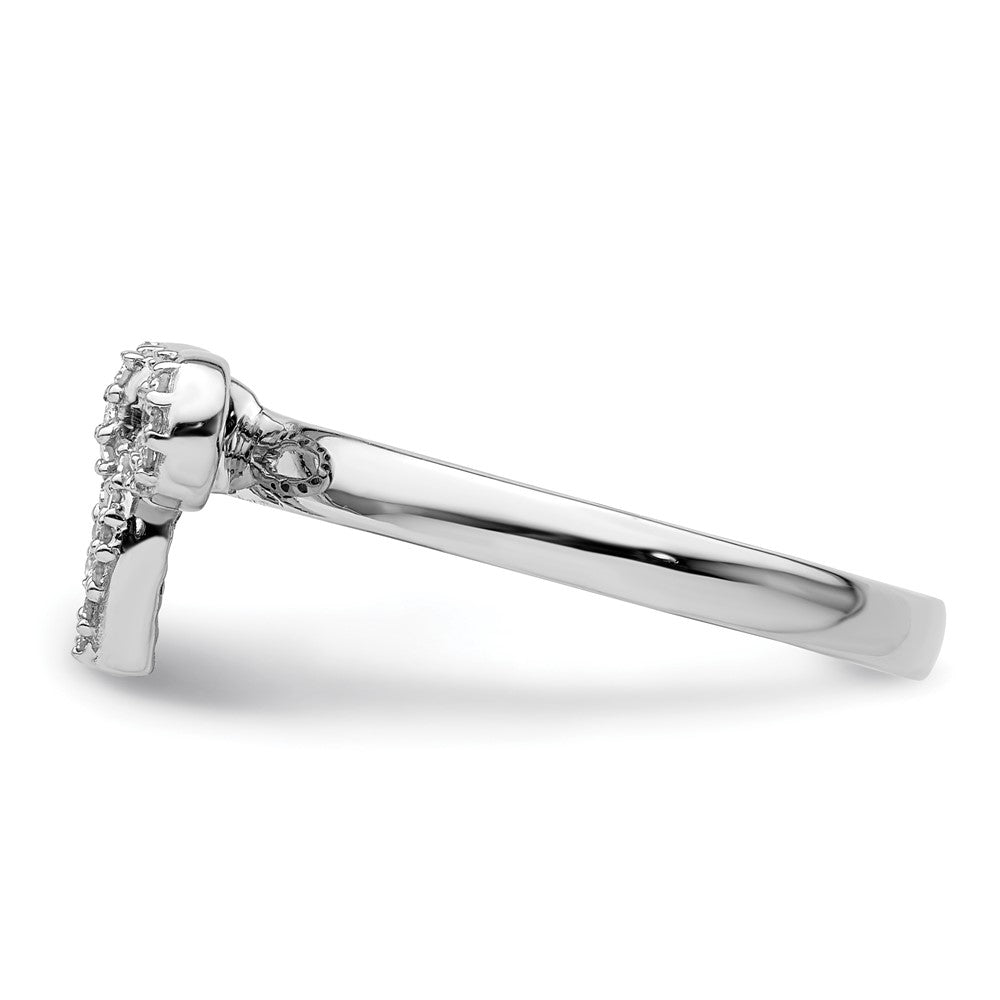 Sterling Silver Stackable Expressions Bow Diamond Ring