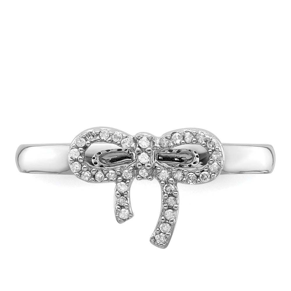 Sterling Silver Stackable Expressions Bow Diamond Ring