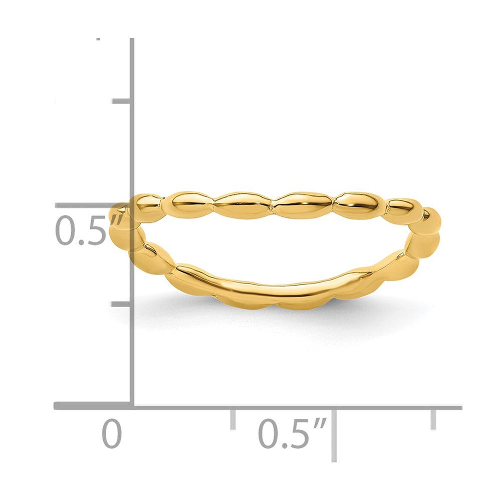 Sterling Silver Stackable Expressions Polished Gold-plate Wave Ring