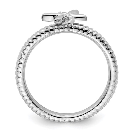 Sterling Silver Stackable Expressions Dragonfly Ring