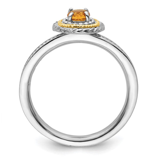 Sterling Silver & 14K Stackable Expressions Citrine Ring