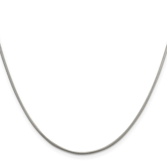 Sterling Silver 1.5mm Round Snake Chain Anklet