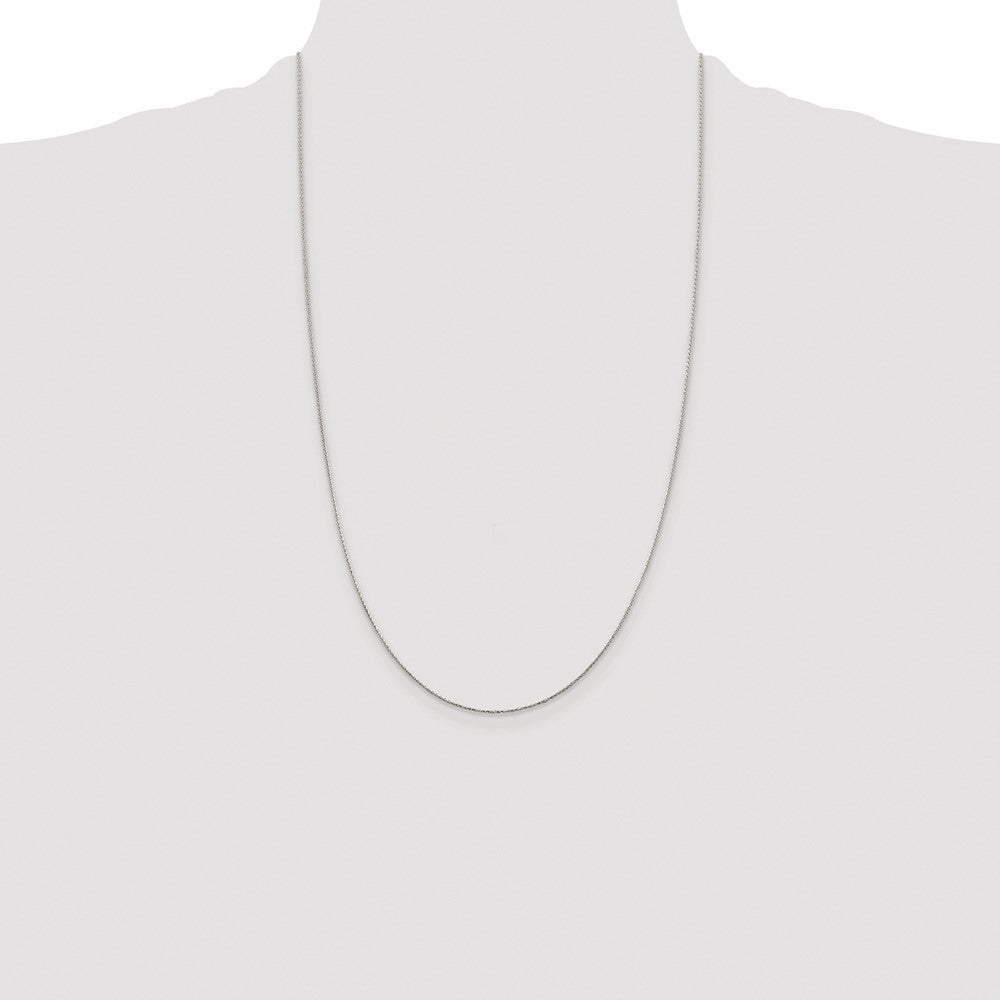 Sterling Silver Rhodium-plated .85mm Diamond-cut Round Spiga Chain
