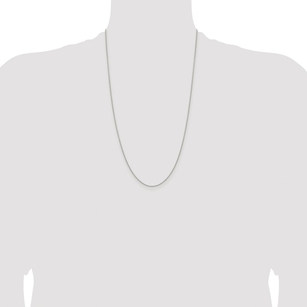 Sterling Silver Rhodium-plated .95mm Diamond-cut Round Spiga Chain
